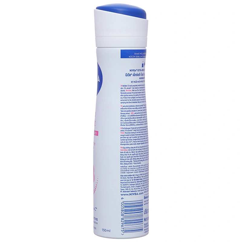 Xịt khử mùi Nivea Extra Whitening khử mùi, ngăn mồ hôi 72h chai 150ml - 3